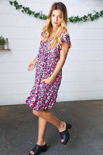 Load image into Gallery viewer, Black Multicolor Floral Babydoll Flutter Sleeve Midi Dress