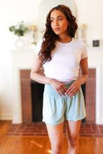 Load image into Gallery viewer, Seafoam Smocked Waist Scalloped Shorts