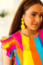 Load image into Gallery viewer, Yellow Beaded Round Pendant Earrings