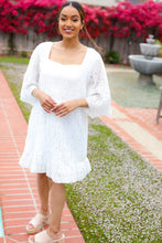 Load image into Gallery viewer, Diva Dreams White Accordion Pleated Lace Square Neck Dress
