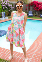 Load image into Gallery viewer, Hello Beautiful Peach & Sage Patchwork Babydoll Swing Dress