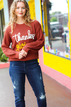 Load image into Gallery viewer, All I Want Thanksgiving Pop Up Embroidery Chunky Sweater