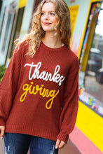 Load image into Gallery viewer, All I Want Thanksgiving Pop Up Embroidery Chunky Sweater