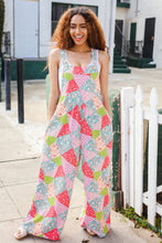 Load image into Gallery viewer, Stand Out Multicolor Boho Patchwork Wide Leg Overall Jumpsuit