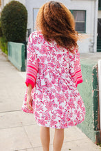 Load image into Gallery viewer, Let's Meet Up Red & Pink Paisley Drop Shoulder Kimono Dress
