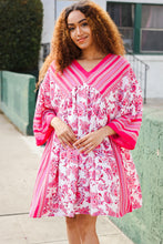 Load image into Gallery viewer, Let's Meet Up Red & Pink Paisley Drop Shoulder Kimono Dress