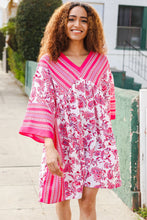 Load image into Gallery viewer, Let's Meet Up Red & Pink Paisley Drop Shoulder Kimono Dress