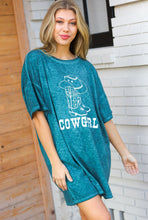 Load image into Gallery viewer, Emerald Cotton Blend COWGIRL Graphic Long Tee