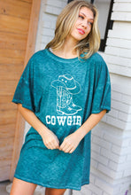 Load image into Gallery viewer, Emerald Cotton Blend COWGIRL Graphic Long Tee