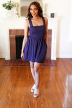 Load image into Gallery viewer, Indigo Terry Smocked Tank Top Baggy Shorts Romper