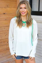 Load image into Gallery viewer, Feeling It Kelly Green Clover Cut Out Terry Hoodie