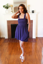 Load image into Gallery viewer, Indigo Terry Smocked Tank Top Baggy Shorts Romper