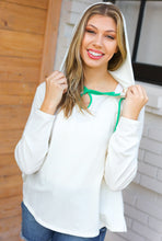 Load image into Gallery viewer, Feeling It Kelly Green Clover Cut Out Terry Hoodie