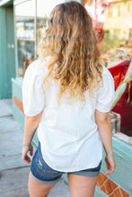 Load image into Gallery viewer, Stand Out White Crinkle Textured Woven Puff Sleeve Top