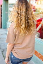 Load image into Gallery viewer, Taupe Pop-Up Embroidered "NASHVILLE" Ribbed Top