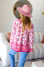 Load image into Gallery viewer, Make A Statement Fuchsia Paisley Boho Front Tie Top