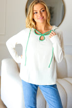 Load image into Gallery viewer, Feeling It Kelly Green Clover Cut Out Terry Hoodie