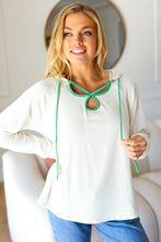 Load image into Gallery viewer, Feeling It Kelly Green Clover Cut Out Terry Hoodie