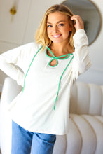 Load image into Gallery viewer, Feeling It Kelly Green Clover Cut Out Terry Hoodie