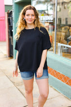 Load image into Gallery viewer, Be Bold Black Crinkle Texture Pocketed Dolman Top