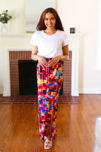 Load image into Gallery viewer, Vacay Vibes Kaleidoscope Smocked Waist Side Slit Palazzo Pants