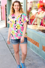 Load image into Gallery viewer, Fuchsia & Emerald Flat Floral V Neck Top