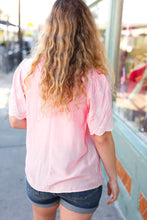 Load image into Gallery viewer, Spread Joy Blush Mock Neck Embroidered Woven Top