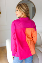 Load image into Gallery viewer, Feeling Bold Orange & Fuchsia Color Block Button Down Top