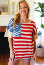 Load image into Gallery viewer, American Flag Jacquard Knit Sweater Top