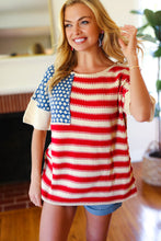 Load image into Gallery viewer, American Flag Jacquard Knit Sweater Top