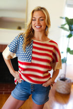 Load image into Gallery viewer, American Flag Jacquard Knit Sweater Top