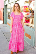 Load image into Gallery viewer, Perfectly You Fuchsia Ditzy Floral Fit & Flare Maxi Dress