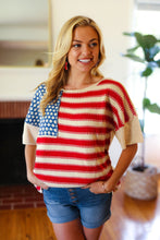 Load image into Gallery viewer, American Flag Jacquard Knit Sweater Top