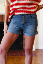 Load image into Gallery viewer, Stars & Stripes Pocket Button Down Cuffed Hem Shorts