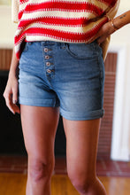 Load image into Gallery viewer, Stars & Stripes Pocket Button Down Cuffed Hem Shorts
