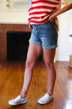 Load image into Gallery viewer, Stars & Stripes Pocket Button Down Cuffed Hem Shorts