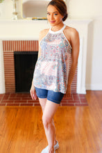 Load image into Gallery viewer, Cream Boho Paisley Thermal Halter Top