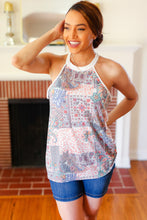 Load image into Gallery viewer, Cream Boho Paisley Thermal Halter Top