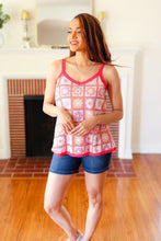 Load image into Gallery viewer, Coral Flower Power Waffle Knit Sleeveless Top