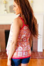 Load image into Gallery viewer, Coral Flower Power Waffle Knit Sleeveless Top