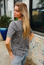 Load image into Gallery viewer, Fall For Me Charcoal Animal Print Thermal Snap Tee
