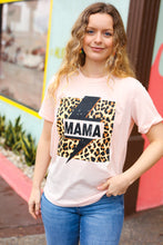 Load image into Gallery viewer, Peach "Mama" Animal Print Graphic Tee