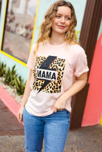 Load image into Gallery viewer, Peach "Mama" Animal Print Graphic Tee