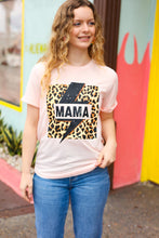 Load image into Gallery viewer, Peach "Mama" Animal Print Graphic Tee