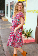 Load image into Gallery viewer, Fuchsia & Teal Abstract Dot Yoke Woven Dress