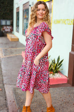Load image into Gallery viewer, Fuchsia & Teal Abstract Dot Yoke Woven Dress
