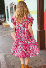 Load image into Gallery viewer, Fuchsia & Teal Abstract Dot Yoke Woven Dress