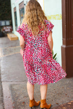 Load image into Gallery viewer, Fuchsia & Teal Abstract Dot Yoke Woven Dress