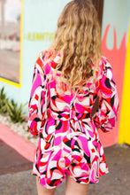 Load image into Gallery viewer, Magenta & Cherry Red Geo Surplice Romper