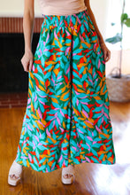 Load image into Gallery viewer, Summer Vibes Green & Orange Abstract Print Smocked Palazzo Pants